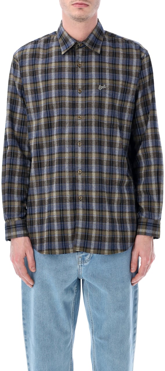 ERL ERL plaid long-sleeve button-up shirt Grijs
