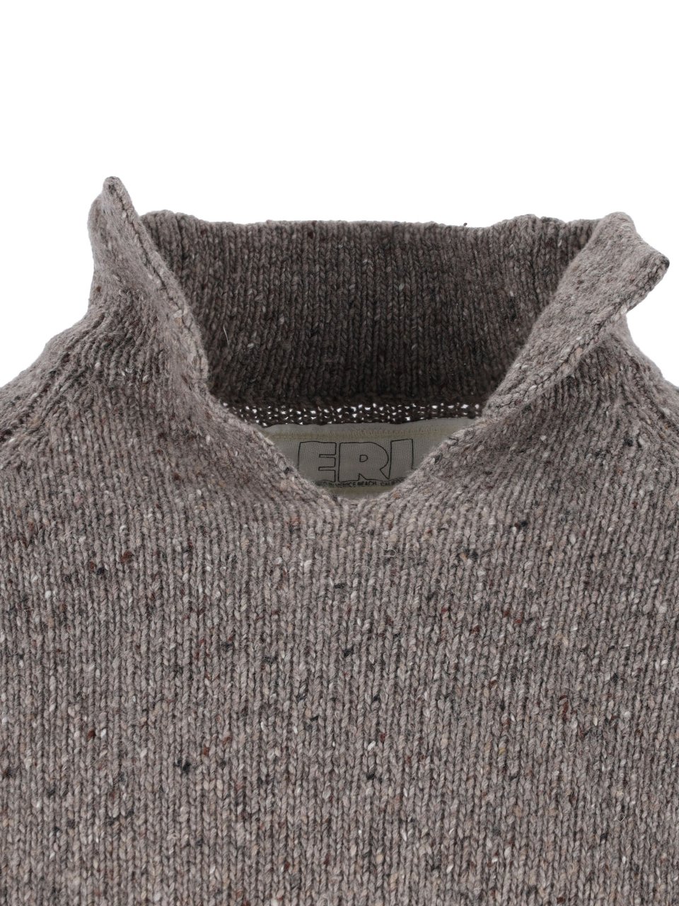 ERL Grey Wool Blend High-Neck Sweater Grijs