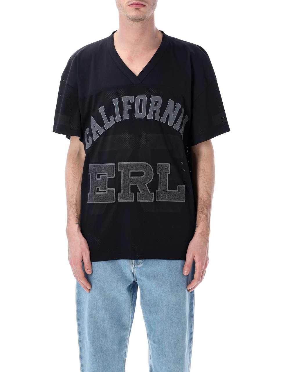 ERL Mesh Football Tee Nero Zwart