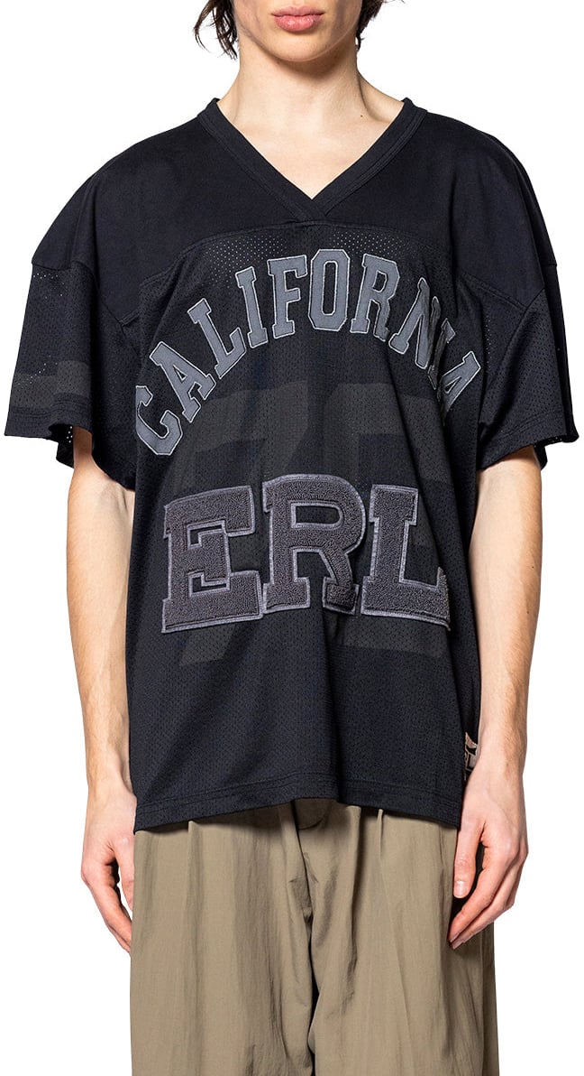 ERL MESH FOOTBALL TEE KNIT BLACK Zwart