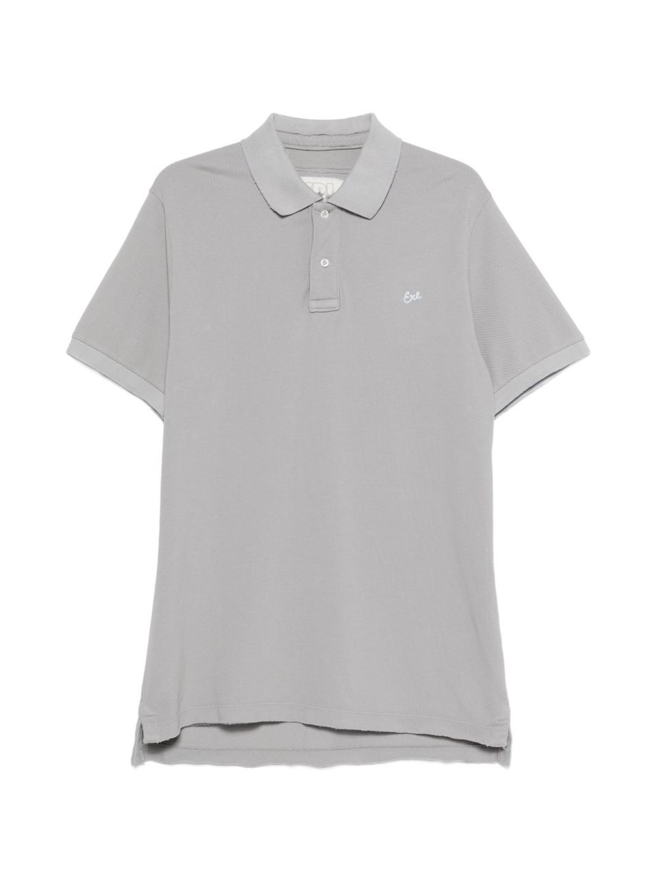 ERL Textured Grey Embroidered Polo Shirt Grijs