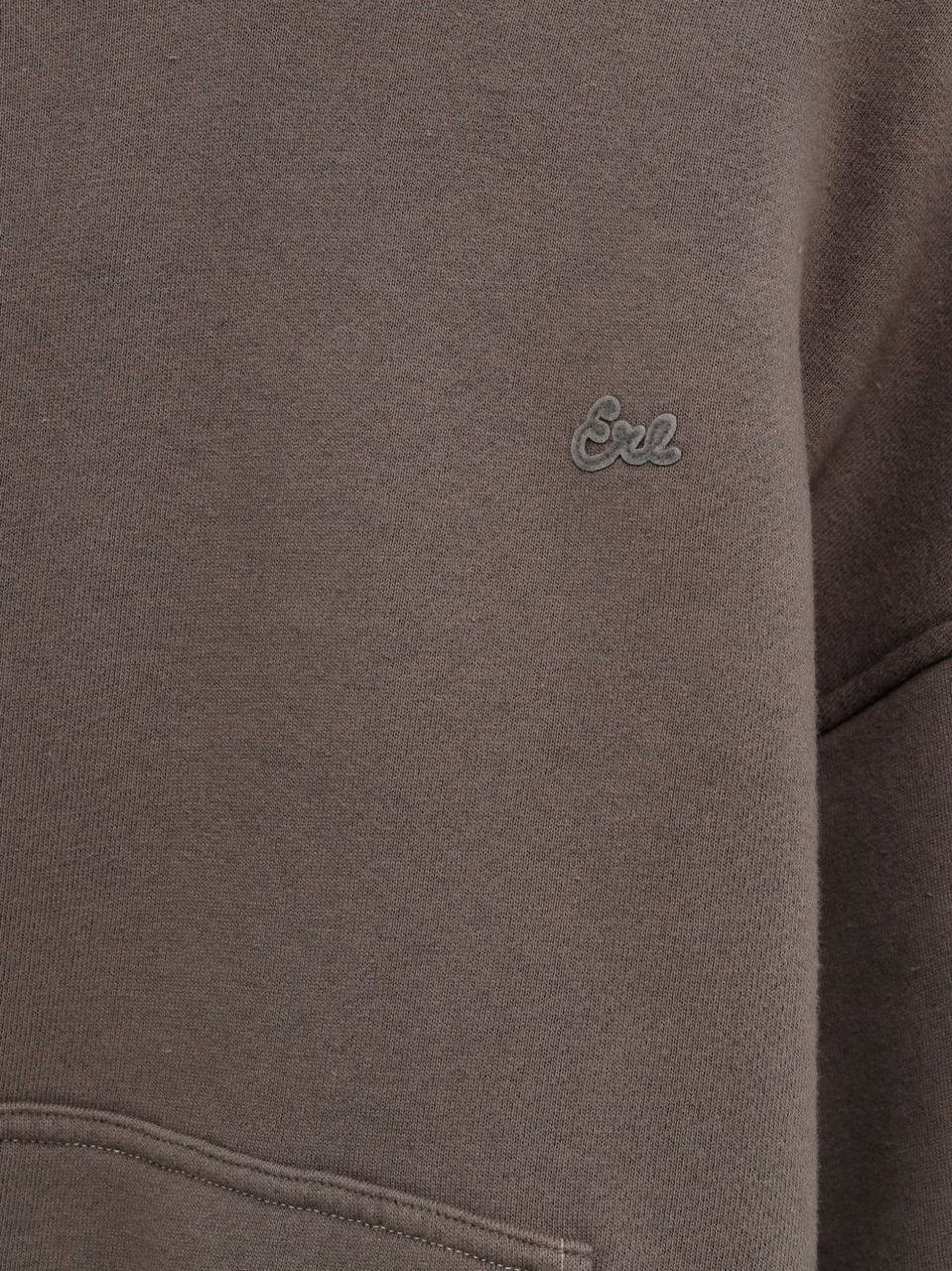 ERL Relaxed-Fit Brown Embroidered Hoodie Grijs