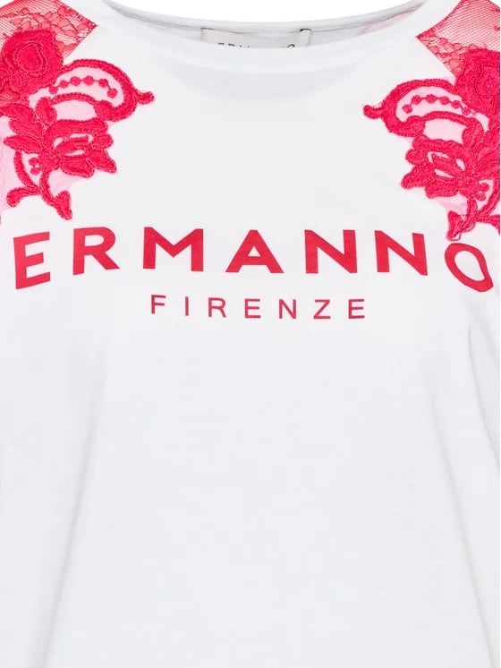 Ermanno Firenze T-Shirts And Polos Biancofucsia Wit