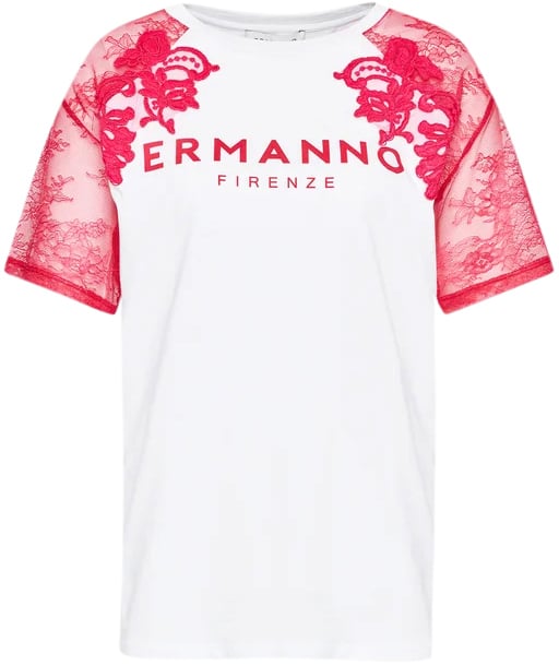 Ermanno Firenze T-Shirts And Polos Biancofucsia Wit