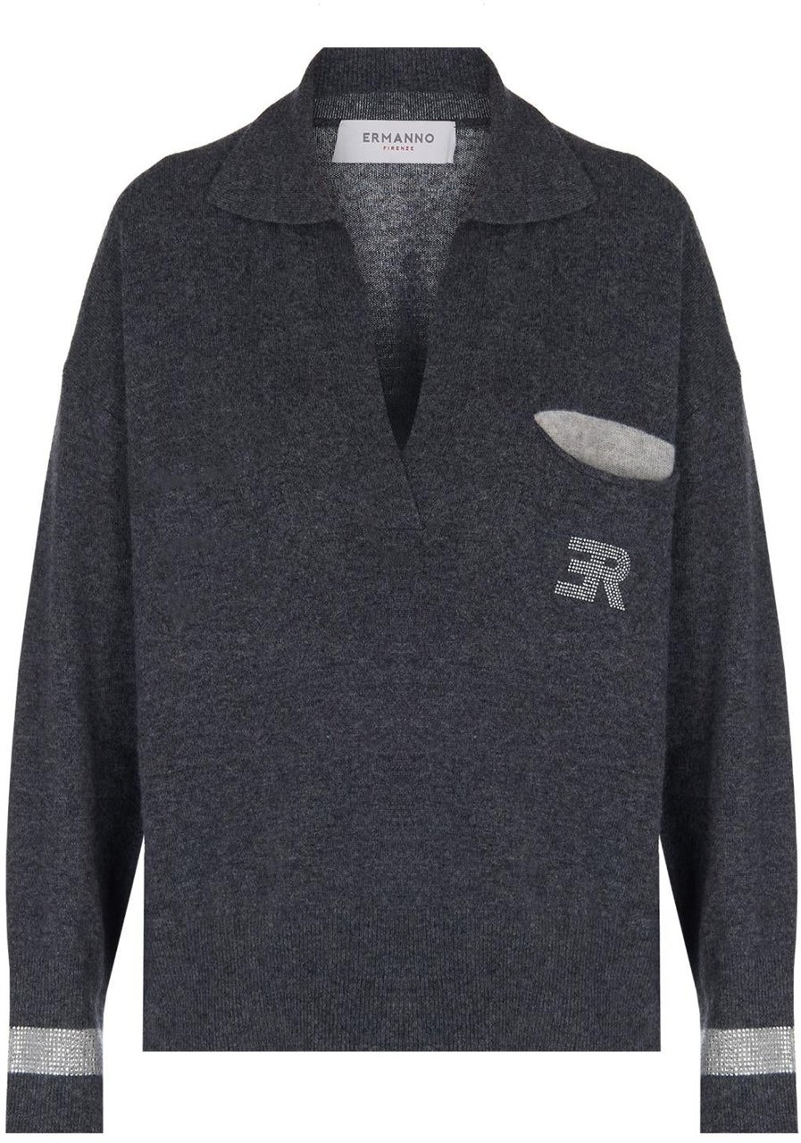 Ermanno Firenze Sweaters Anthracite Grijs