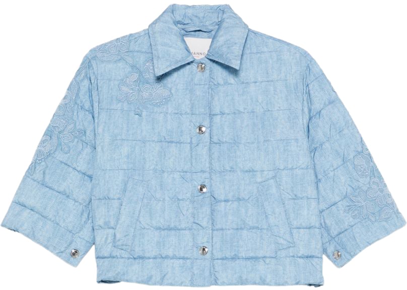 Ermanno Firenze Coats Clear Blue Blauw