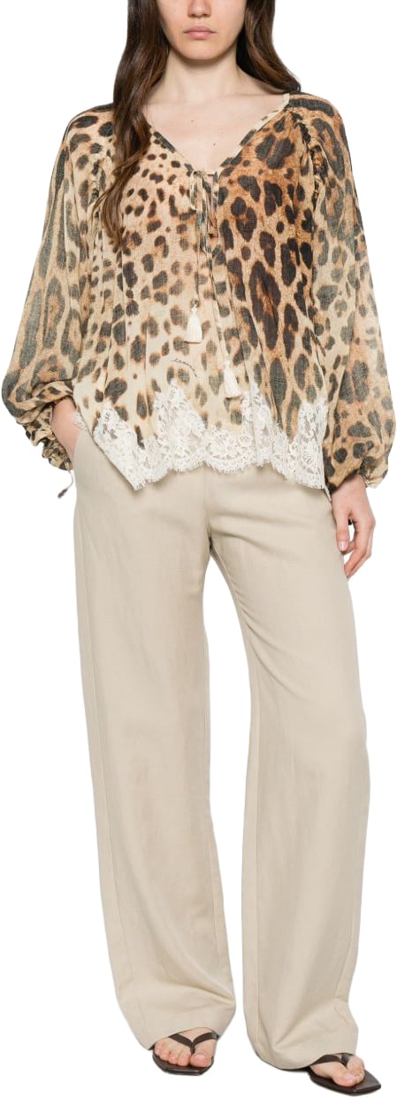 Ermanno Firenze Shirts Leopardato Beige