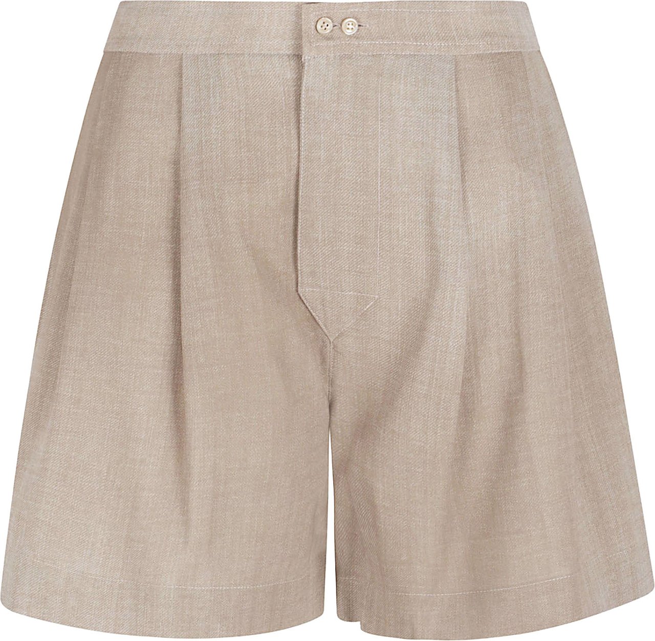 Ermanno Scervino High-Waist Relaxed Fit Shorts with Textured Fabric Neutraal