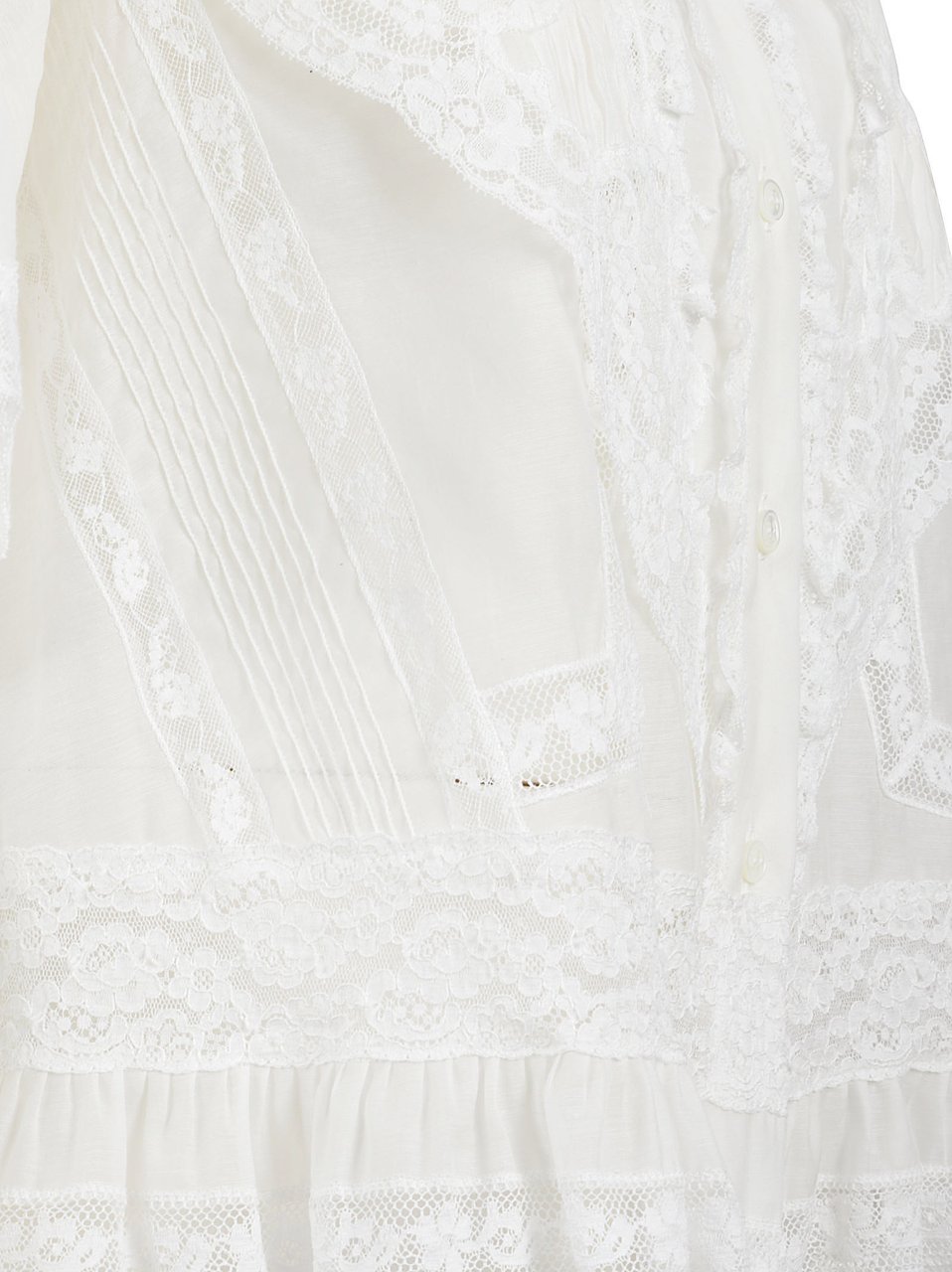 Ermanno Scervino Cropped Shirt with Delicate Lace Design Wit