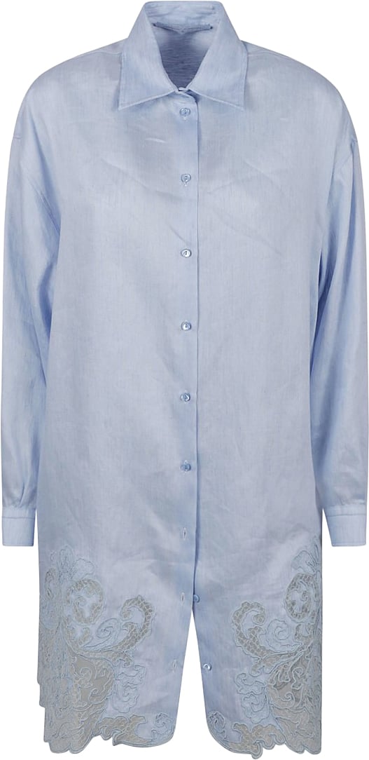 Ermanno Scervino Relaxed Fit Shirt With Embroidery Blauw