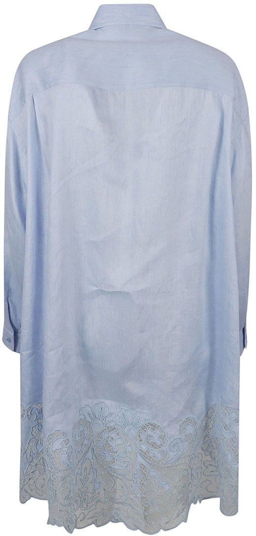 Ermanno Scervino Relaxed Fit Shirt With Embroidery Blauw