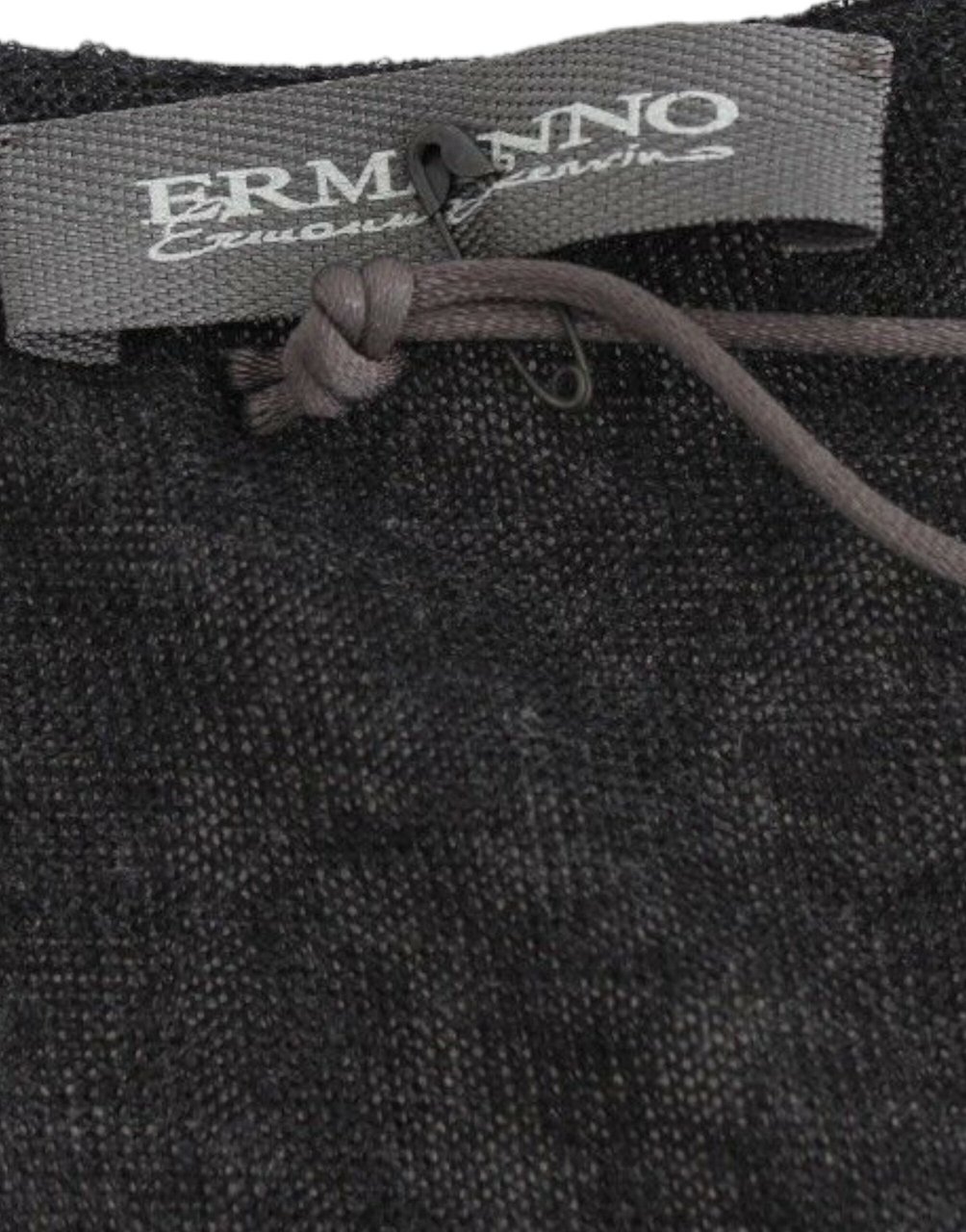 Ermanno Scervino Black Wool Blend Stretch Long Sleeve Sweater Zwart