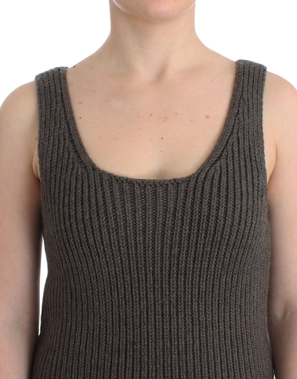 Ermanno Scervino Gray Knit Top Knitted Sweater Merino Wool Grijs