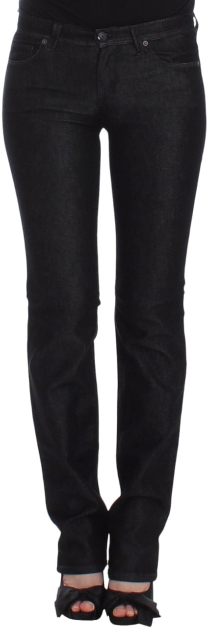 Ermanno Scervino Black Slim Jeans Denim Pants Skinny Leg Stretch Zwart
