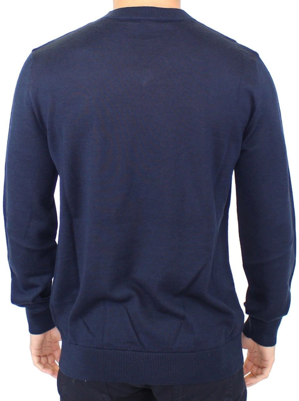 Ermanno Scervino Blue Wool Blend V-neck Pullover Sweater Blauw