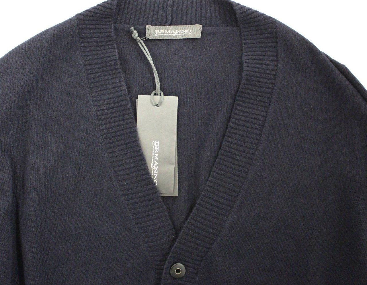 Ermanno Scervino Blue Wool Cashmere Cardigan Pullover Sweater Blauw