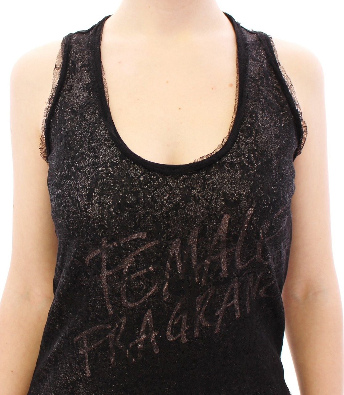 Ermanno Scervino Black Lace Lined Stretch Mini Dress Zwart
