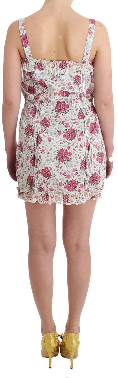 Ermanno Scervino Beachwear Pink Floral Beach Mini Dress Short Roze