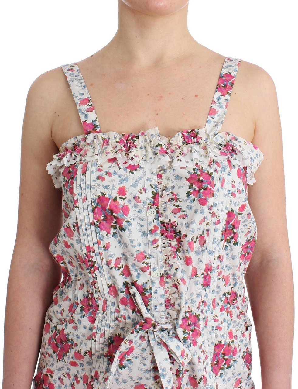 Ermanno Scervino Beachwear Pink Floral Beach Mini Dress Short Roze