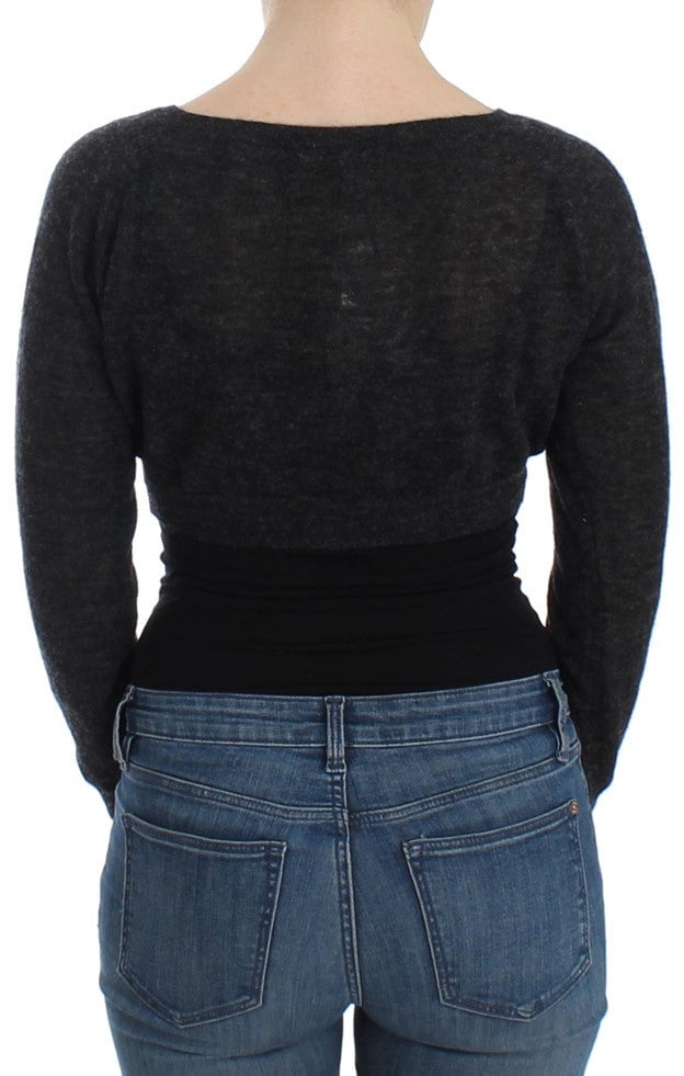Ermanno Scervino Gray Knit Wool Cardigan Sweater Grijs