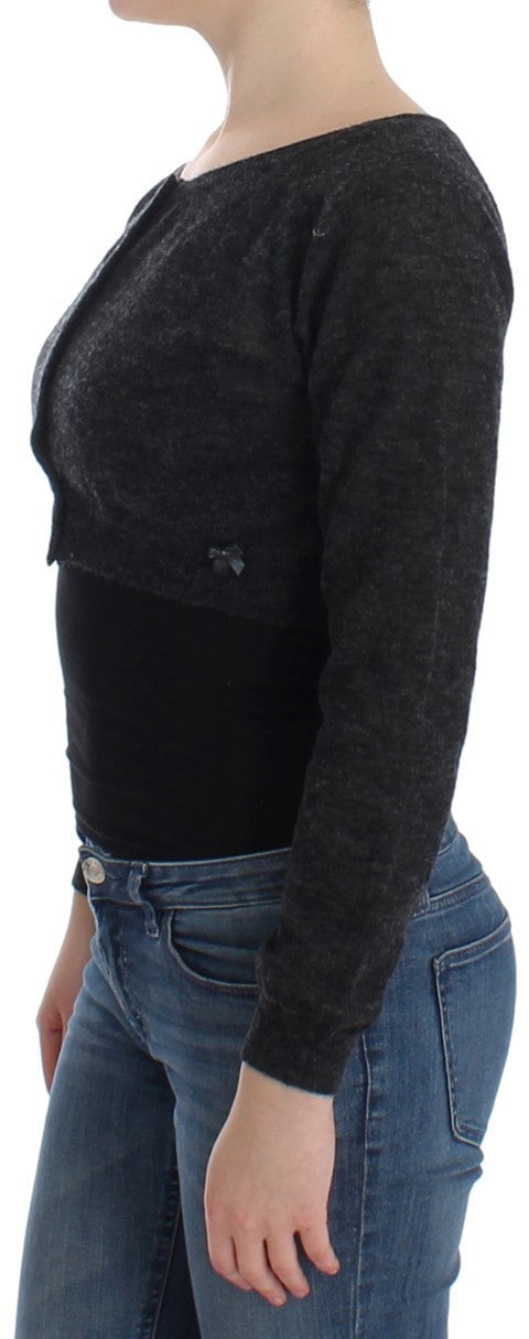 Ermanno Scervino Gray Knit Wool Cardigan Sweater Grijs
