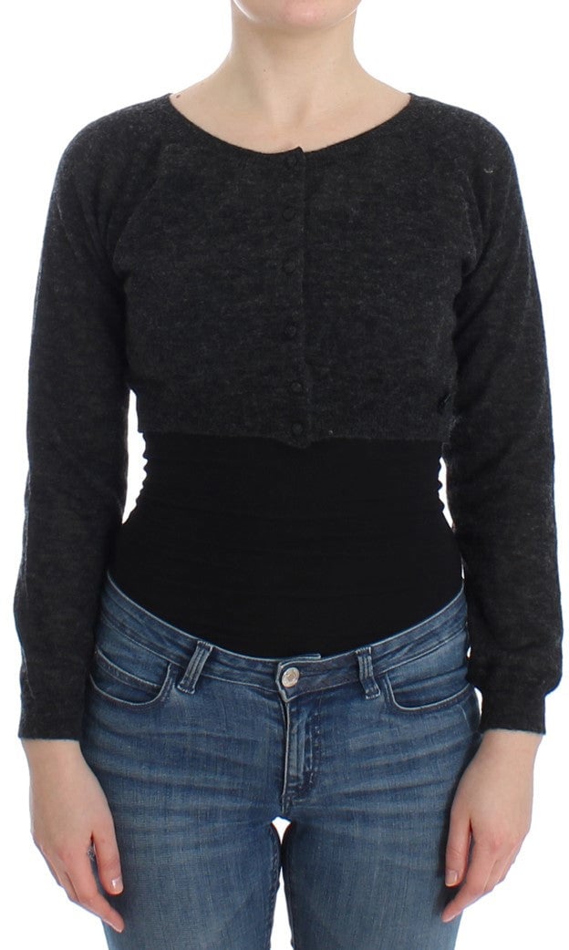 Ermanno Scervino Gray Knit Wool Cardigan Sweater Grijs