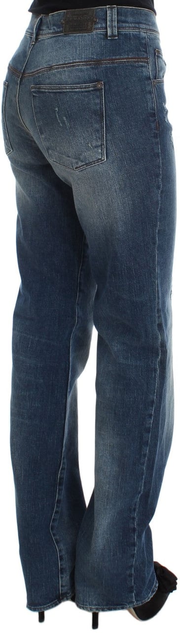 Ermanno Scervino Blue Wash Cotton Blend Slim Fit Jeans Blauw