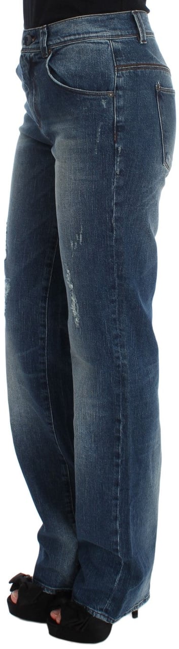 Ermanno Scervino Blue Wash Cotton Blend Slim Fit Jeans Blauw