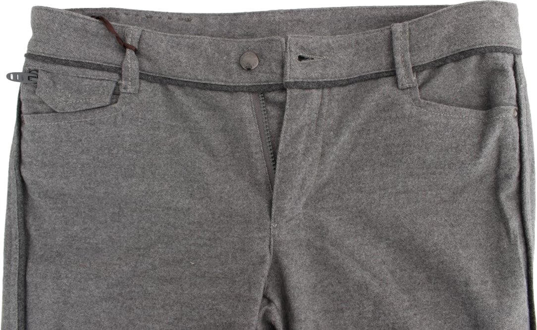 Ermanno Scervino Gray Cotton Straight Fit Casual Pants Grijs