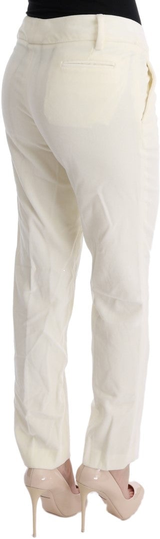 Ermanno Scervino White Cotton Regular Fit Casual Pants Wit