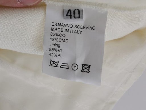 Ermanno Scervino White Cotton Regular Fit Casual Pants Wit