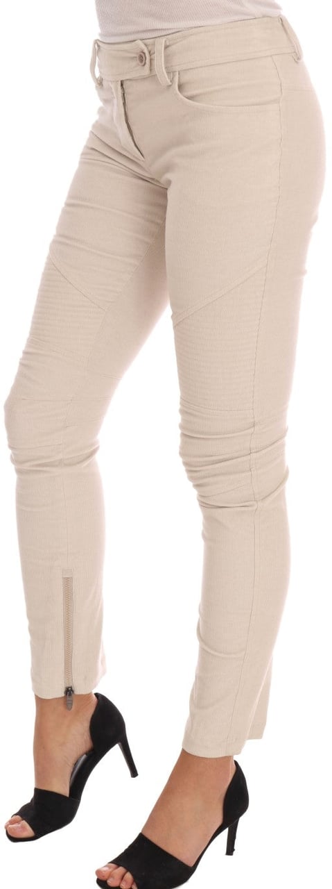 Ermanno Scervino Beige Slim Jeans Corduroy Skinny Pants Beige