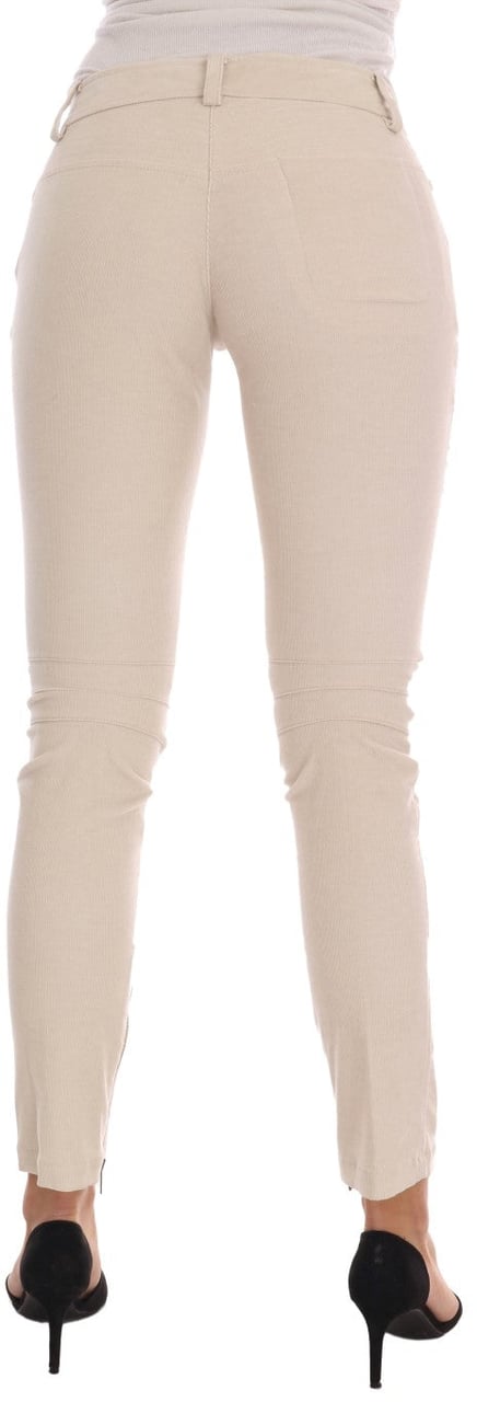 Ermanno Scervino Beige Slim Jeans Corduroy Skinny Pants Beige