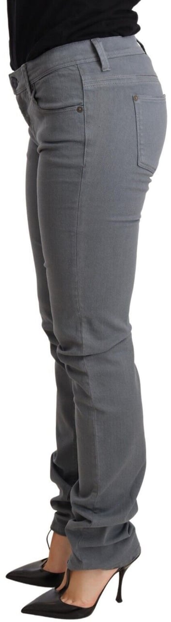 Ermanno Scervino Gray Low Waist Skinny Slim Trouser Cotton Jeans Zwart