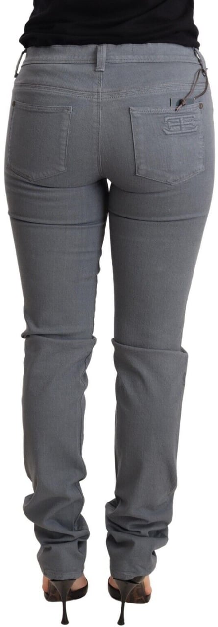 Ermanno Scervino Gray Low Waist Skinny Slim Trouser Cotton Jeans Zwart