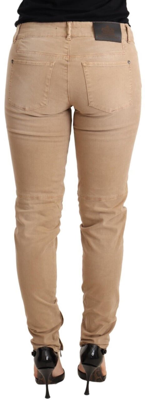 Ermanno Scervino Brown Low Waist Skinny Denim Trouser Cotton Jeans Bruin