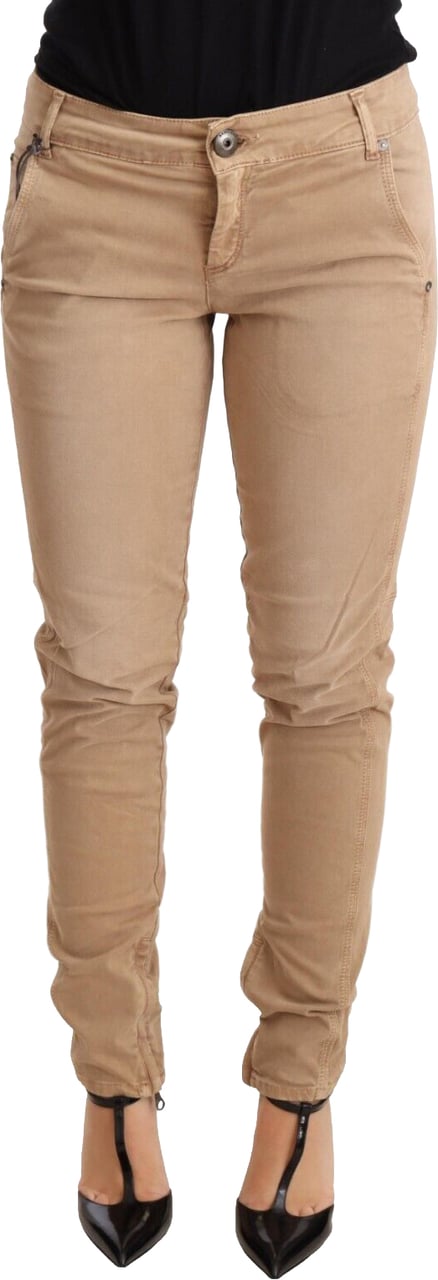Ermanno Scervino Brown Low Waist Skinny Denim Trouser Cotton Jeans Bruin