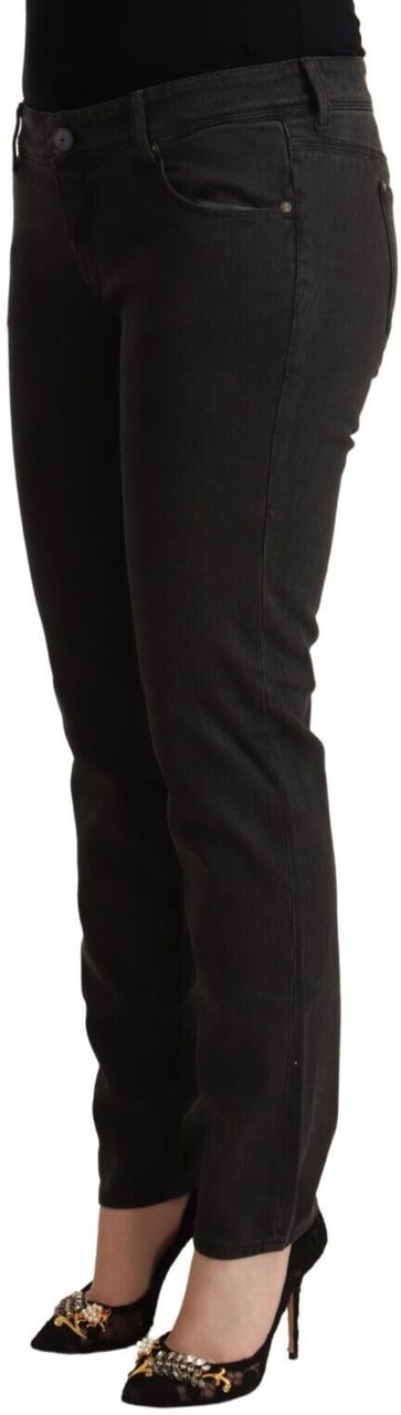 Ermanno Scervino Black Low Waist Skinny Denim Cotton Jeans Zwart
