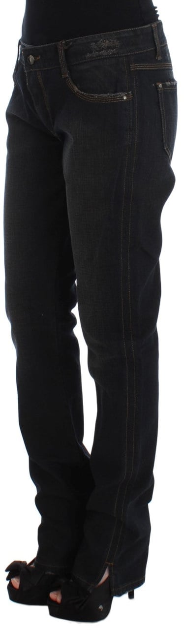 Ermanno Scervino Blue Wash Cotton Boyfriend Jeans Blauw