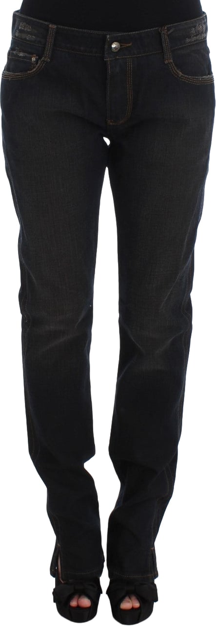 Ermanno Scervino Blue Wash Cotton Boyfriend Jeans Blauw