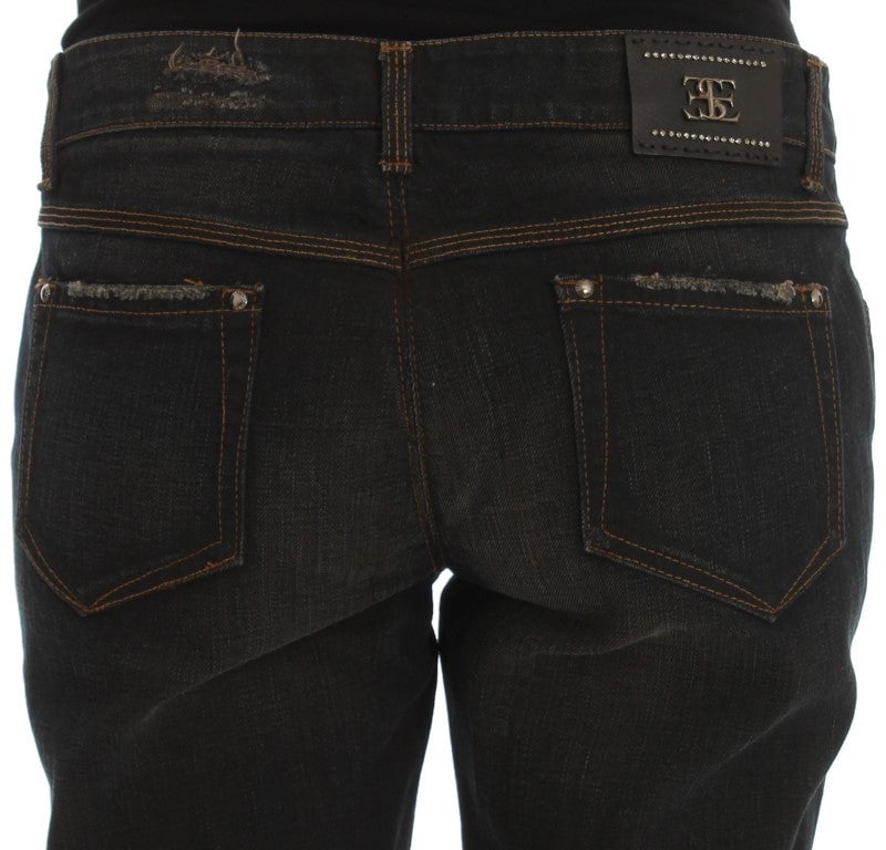Ermanno Scervino Blue Wash Cotton Boyfriend Jeans Blauw