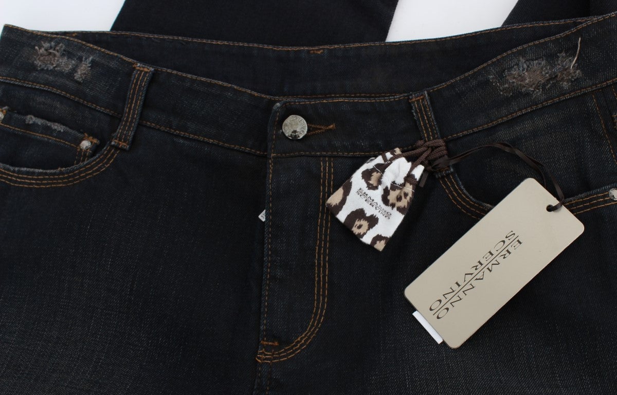Ermanno Scervino Blue Wash Cotton Boyfriend Jeans Blauw