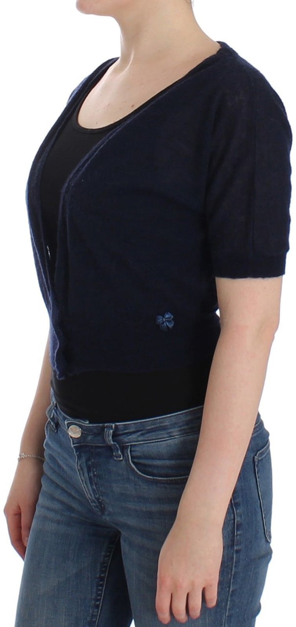 Ermanno Scervino Knit Blue Wool Sweater Cardigan Blauw