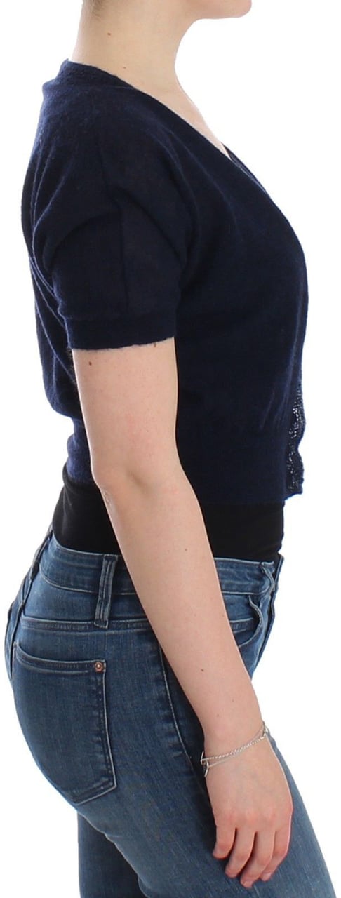 Ermanno Scervino Knit Blue Wool Sweater Cardigan Blauw