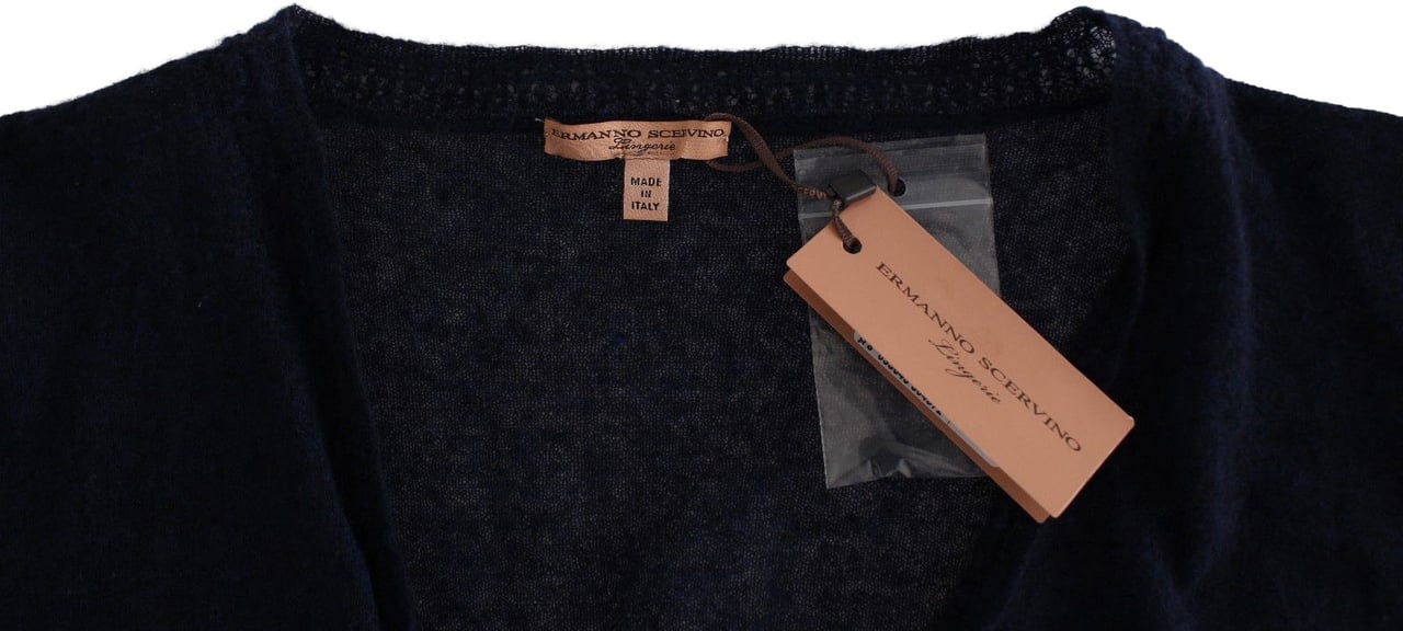 Ermanno Scervino Knit Blue Wool Sweater Cardigan Blauw