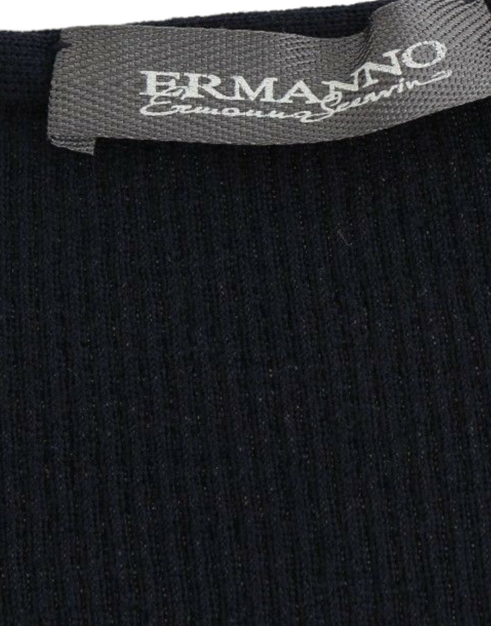 Ermanno Scervino Blue Knitted Wool Stretch Sweater Top Zwart