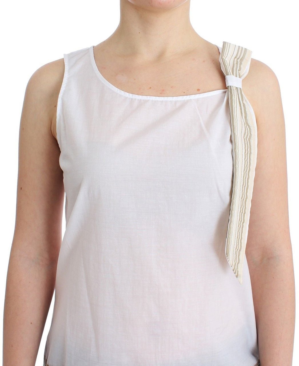 Ermanno Scervino White Top Blouse Tank Shirt Sleeveless Wit
