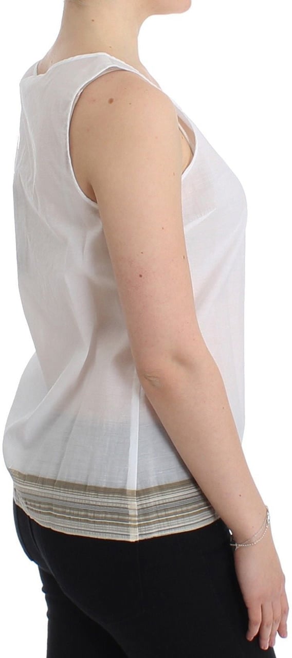 Ermanno Scervino White Top Blouse Tank Shirt Sleeveless Wit