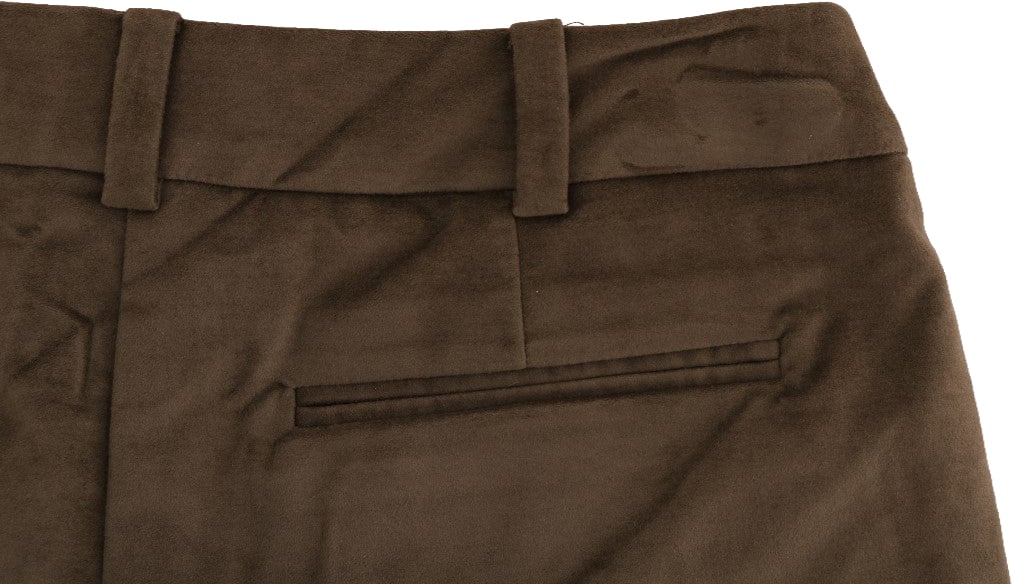 Ermanno Scervino Brown Velvet Bermuda Shorts Groen