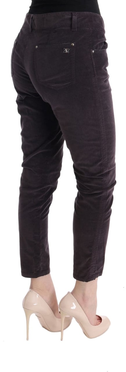 Ermanno Scervino Brown Cotton Cropped Casual Pants Bruin